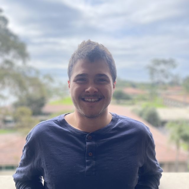 Narayan on Bio2 balcony overlooking the ocean