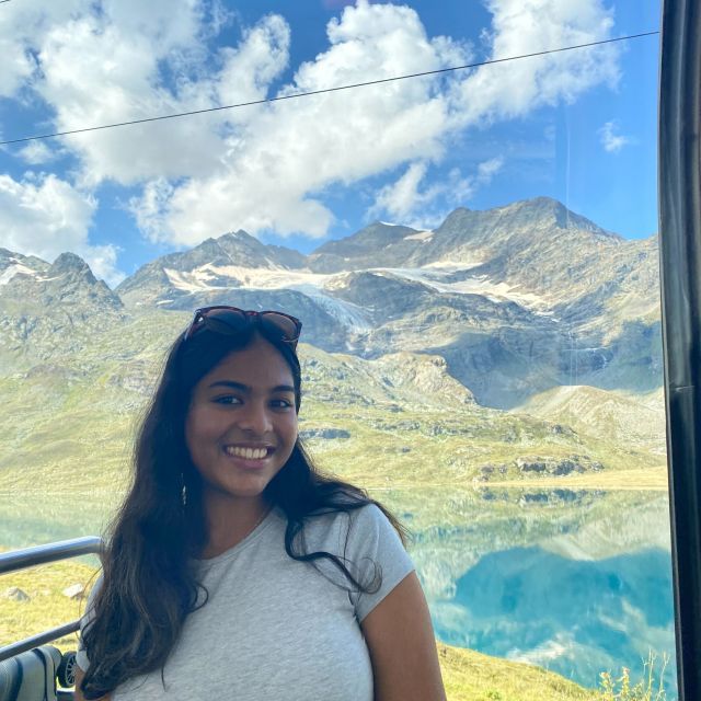 Mrunal with mountains in the back